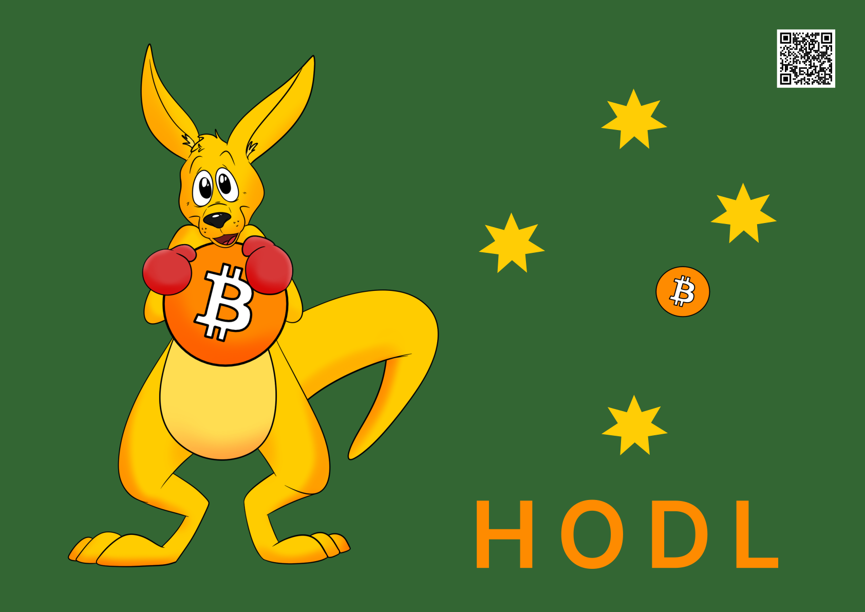 Bitcoin Kangaroo Flag A4 PDF